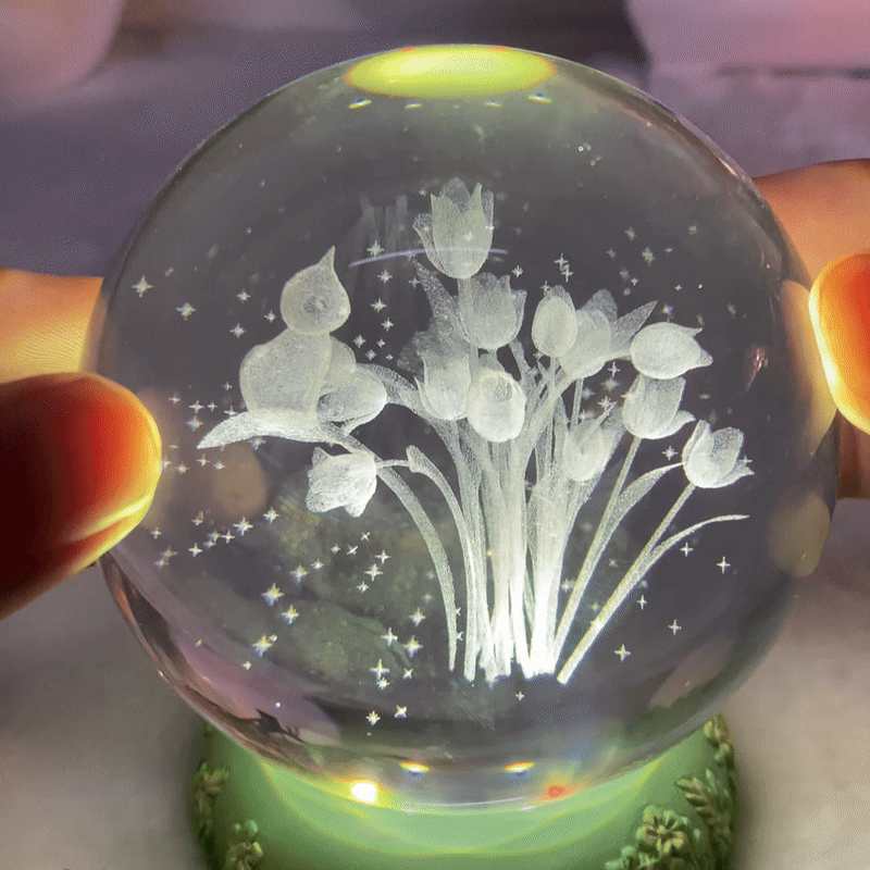 Flower Crystal Ball Small Night Lamp