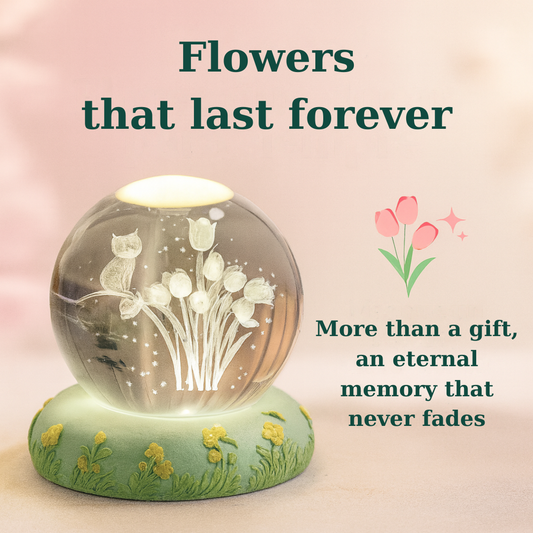 Flower Crystal Ball Small Night Lamp